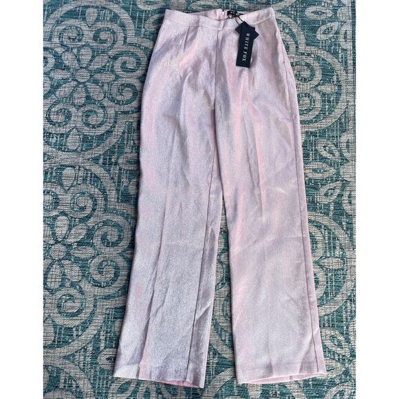 White Fox Boutique Stargazing Pants and All Mine Crop Top Set Baby Pink - Size L - Picture 14 of 16
